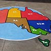 Map of Australia blue circle