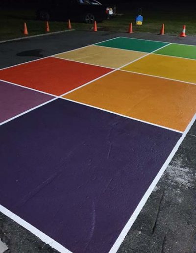 Coloured Eight Square court markings